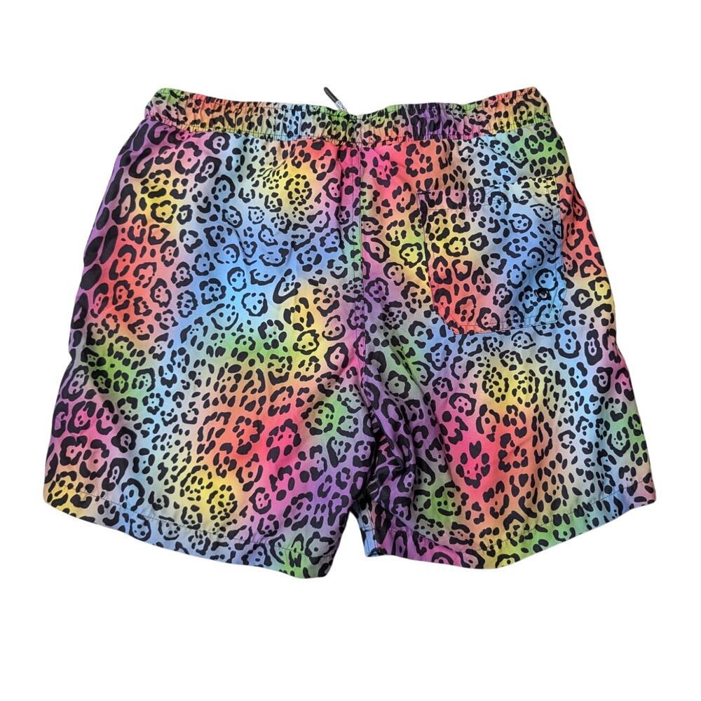 Surf Society Rainbow Leopard Print Swim Board Shorts Mens Medium Mesh Lined